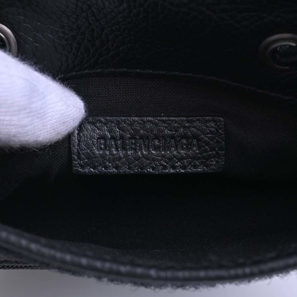 BALENCIAGA Leather Explorer Small Pouch Shoulder Bag 532298 Black Women's - Picture 6 of 9